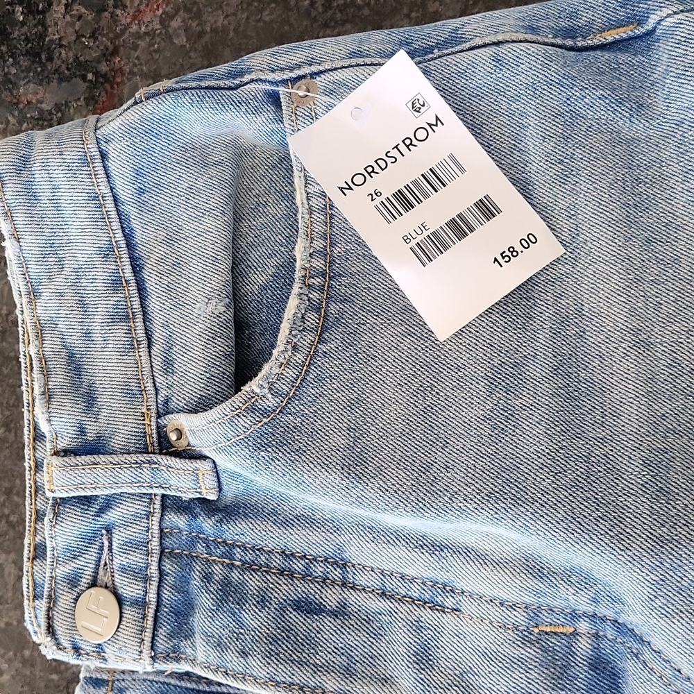 NWT Lovers + Friends Reece High Waist Straight Leg Jeans Rigid Slim Women's 26 - Picture 6 of 10